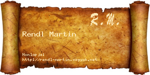 Rendl Martin névjegykártya